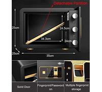 RLKHXBS, Fireproof Waterproof s And Lock es, Money Digital with Combination Lock Code And Key, Biometric Fingerprint, Hidden for Cash Documents 35x25x25cm for (Bla