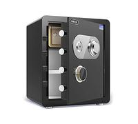 RLKHXBS, Fireproof Waterproof Security Digital Cabinet Steel Mechanical, Fireproof Anti-Theft Small Household, Hotel/Office/Bank, 5 Colors (Color : (Bla
