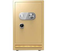 RLKHXBS, Fireproof Waterproof Security Fireproof Document with Lock Steel with Mechanical Code Lock Without Battery, Home And Hotel for Home Office Cash Use (Gold (