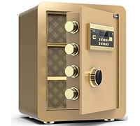 RLKHXBS Floor Wall Cabinet Lock Security Home Digital for Passports Money Cash Storage 38x31x45cm Electronic Security (Size : Black) (Gold)