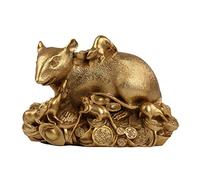 RLKHXBS for Ornament Office Bookshelf Deco 1pcs Pure Copper Mouse Statue Ornaments, Lucky Money Nine Animal Sculpture, Chinese Rats, Home Feng Shui Decorations Crafts (Color