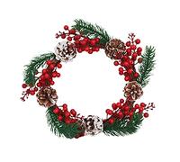 RLKHXBS Ghirlanda di ghirlanti Natalizie, Gancio della Porta PVC 25 cm Gude realistiche Naturali Naturali Rossi Pino ghirry ghirry Anteriori del Portico segnali di Decorazione stagionale