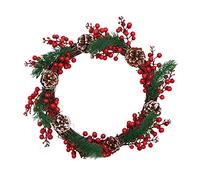 RLKHXBS Ghirlanda Ghirlanda Natalizia, Gancio di Porte in PVC 30 cm Guede realistiche Naturali di Pino Rossa Pini ghirry Anteriori del Portico segnali di Decorazione stagionali