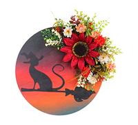 RLKHXBS Ghirlande di Halloween di Luna per Porta d'ingresso Halloween Great di Luna con Decorazioni da Parete del Gatto Halloween Guida per Gatto Decorazioni di Halloween Decorazioni di Halloween
