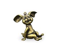 RLKHXBS Handmade Pure Copper Retro Twelve Pendant, Brass Little White Rabbit Car Keychain Hanging