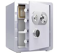 RLKHXBS Home Document Safe Lock Box Small Waterproof And Anti-Theft Storage Box,Key Mechanical Password Steel,White-45x38x33cm