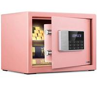 RLKHXBS Home Small Value Yellow Digital Keypad Volume Wall or Floor Mounted High Density Alloy Steel Double Alarm Four Colors Available (Color : Pink Size : 25x25x35cm)