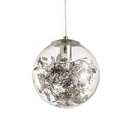 RLKHXBS Indoor Chandelier, LED Glass Pendant Lighting Ceiling Lights Fitting Glass Globe Hanging Lights Chandelier Flower Leaf Decoration for Living Room Dining Room Kitchen Island Foyer