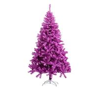 RLKHXBS L'Albero di Natale Artificiale Viola Include Supporto - Fiocchi da Esterno Albero di Natale Decorazioni per Interni Supporto Pieghevole Facile da Montare 180 cm / 6 Piedi