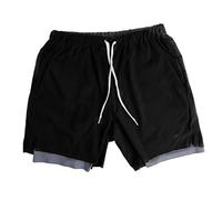 RLKHXBS Men 2 in 1 Shorts Fitness Running Shorts Summer Gym Workout Male Breathable Sportswear Jogging Short