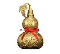 RLKHXBS Office Or Feng Shui Hulu Statue Pure Brass Copper Wu Lou Cucurbit Gourd Ornaments Decoration, Symbol of And Treasure Home Luck Figurines Miniatures,22cm(22