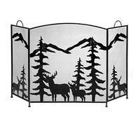 RLKHXBS Parascintille Parascintille a 3 Pannelli Parascintille Nero Parascintille in Metallo Elk Giorno commemorativo