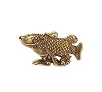 RLKHXBS Play, Antique Collection Ornaments, Pure Brass Dragon Fish Car Keychain, Small Pendant, Copper Handle Piece