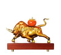 RLKHXBS Porch Copper Cattle Market Ornament Living Room Home Office Entrance Decoration Opening Ornaments for The Home(B)
