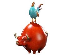 RLKHXBS Porch Decoration Copper Entrance Ornament Living Room Study Cow Chicken Luo Crafts Auspicious Objects Desktop Decorations Ornaments for The Home