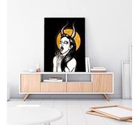 RLKHXBS Postatori di Decorazioni di Halloween Blank Notebook - Grimoire Spell Book - Demon Girl Art Canvas Pittura Poster d'Arte murale per la Camera da Letto Decorazione del Soggiorno 8x10