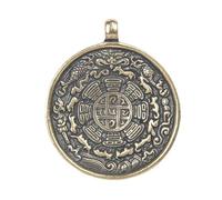 RLKHXBS Retro Brass Nine Palace Bagua Tibetan Waist Cultural Ornament Pendant, Antique Copper Accessory