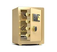 RLKHXBS S AIUTTORE A SCENITÀ Figlie S con Blocco del codice di Impronta Digitale, deposito di Piccole Case, Contanti Segreti, Banca di Hotel Business (Colore: Nero) (Oro)