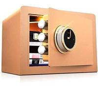 RLKHXBS, S e Blocchi Impermeabili a Prova di Incendio, Digital elettronico di Denaro, 36x30x26. 5 cm Biometric Impronta Digitale Acciaio Home, per Contanti per Hotel per Ufficio, Oro per Home Office