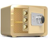 RLKHXBS Safe And Lock Box, Digital Programmable Electronic Keypad, for Home Office Hotel Business Jewelry Cash Use Storage,Gold-40cm