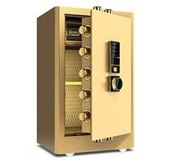 RLKHXBS Safe,Home Safe, Digital Security Safe, Fingerprint Biometric Safe Lock Cash Strong with Number Keys Emergency Lock Safe (Color : Gold)