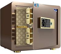 RLKHXBS Safe,Home Safe, Fingerprint Safe Home Office Document Electronic Lock Security Solid Steel Hotel Business Small Money (Fingerprint Password + Mobile Phone Unlock) (Color : Brown)