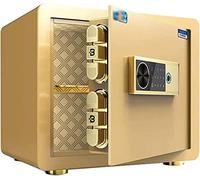 RLKHXBS Safe,Home Safe, Fingerprint Safe Home Office Document Electronic Lock Security Solid Steel Hotel Business Small Money (Fingerprint Password + Mobile Phone Unlock) (Color : Gold)