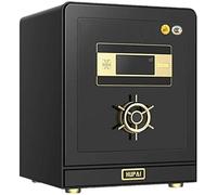 RLKHXBS Safe,Home Safe, Home Safe Small Value Safe Yellow Digital Keypad Volume Wall or Floor Mounted High Density Alloy Steel Double Alarm Inner Double Safety Black with Password Door (Color :