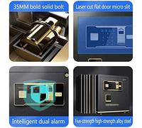 RLKHXBS Safe,Home Safe, Safe, Digital Electronic Safe for Home Office 30cm with 2 Emergency Keys (Color : Tyrant Gold)