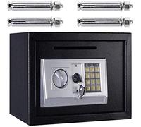 RLKHXBS Safe,Home Safe, Safes Home And Lock es 16L Digital (Black) Large Capacity Safety Electronic Security, with Full-Digit Keypad & 2 Override Keys & 4 Installing Bolts Wall Floor Mounted