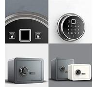 RLKHXBS Safe,Home Safe, Safes Wall Safes Electronic Home Safe with Medium Fingerprint Password Safe Office all Steel Security Cabinet 3c Certification (Color : White)