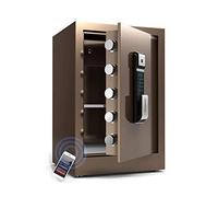 RLKHXBS Safe,Home Safe, Security Safe,Safe,Fingerprint Password Electronic Safe,Fireproof Lock,Fireproof,Money - for Jewelry Money Cash Valuables (Color : Brown)