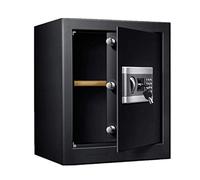 RLKHXBS Safe, Safes Password Cash Box with Lock, 45cm High Safe Deposit Box, Built-in Lighting, Double Alarm, all-Steel Household Key Safe,Colour: Black Safety Box