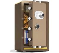 RLKHXBS Safe, Steel Storage Box Suitable for Home Hotel Office Filing Cabinets, Fireproof, Anti-Theft And Anti-Drilling, 60x39x32cm, Brown