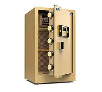 RLKHXBS Safes Anti-Fire Anti-Theft Digital Electronic Safe Security Fireproof Wall-Anchoring Safe Deposit for Money Jewelry Cash Batteries,Wall Safes (Gold 42x39x70cm)