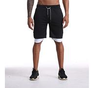 RLKHXBS Shorts Men 2 in 1 Running Shorts Jogging Gym Fitness Training Quick Dry Beach Short Pants Male Summer Sports