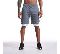 RLKHXBS Shorts Men 2 in 1 Running Shorts Jogging Gym Fitness Training Quick Dry Beach Short Pants Male Summer Sports