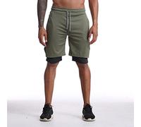 RLKHXBS Shorts Men 2 in 1 Running Shorts Jogging Gym Fitness Training Quick Dry Beach Short Pants Male Summer Sports