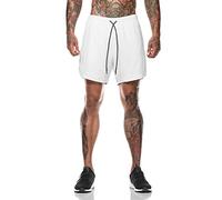 RLKHXBS Shorts Shorts Mens 2 in 1 Short Pants Gyms Fitness Bodybuilding Workout Quick Dry Beach Shorts Male Sportswear