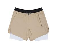 RLKHXBS Shorts Sports Shorts Quick Dry Workout Outdoor Running Shorts 2 in 1 Waist Multiple Pocket Training