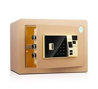 RLKHXBS Sicuro di Password per Impronte digitali sicure e Nuove casa Small Office Safe 26,5 cm Anti-Burglar e deposito antifurto a Parete-Sicurezza in Oro tiranno, Cassette di Parete