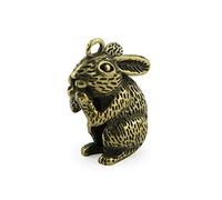RLKHXBS Small Statues .Antique Play Pure Copper Rabbit Keychain Pendant, Chinese, Car Handle, Brass Ornament