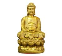 RLKHXBS Statue Home Living Room Copper Buddha Temple Worship Brass Office Decoration Ornaments Buddhist Statues