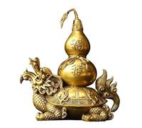 RLKHXBS Statues Brass Metal Dragon Turtle Gourd Ornaments Home Decor Hotel Cashier Wealth Feng Shui Sculpture Desktop Figurines(L) (One Color L)