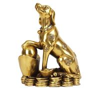 RLKHXBS Statues for Outside Pure Copper Ornaments Dog Office Decoration Animal Sculpture Crafts Collectibles Statue L (Size : S) (One Colo