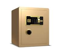 RLKHXBS Steel Security And Fingerprint Fire Resistant, Electronic Password Plus Handle, Lock Box Fireproof Safe with Digital Keypad, for Medicine Money Documents Valuables, Gold