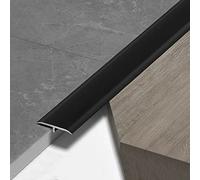 RLKHXBS Striscia di Transizione della Porta Nero Grigio Nero, Copertura Cucitura Cucitura Auto Adesiva a t Modanatura/Rivestimento per soglia di Porta Grande Spazio, da 33 mm in Metallo Riduttore di