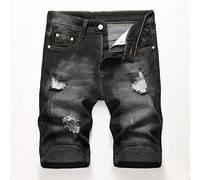 RLKHXBS Summer Denim Shorts Men's Jeans Men's Jeans Shorts Ripped Multicolor Stretch Denim Shorts