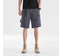 RLKHXBS Summer Multi Pocket Cotton Washable Workwear Shorts Men's Versatile Casual Grey Capris