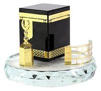 RLKHXBS Tabletop a Tre Pezzi Crystal Gilded Kaaba Incisione Desktop Room Gift Office Architettura Modello Kit Elegante Statua
